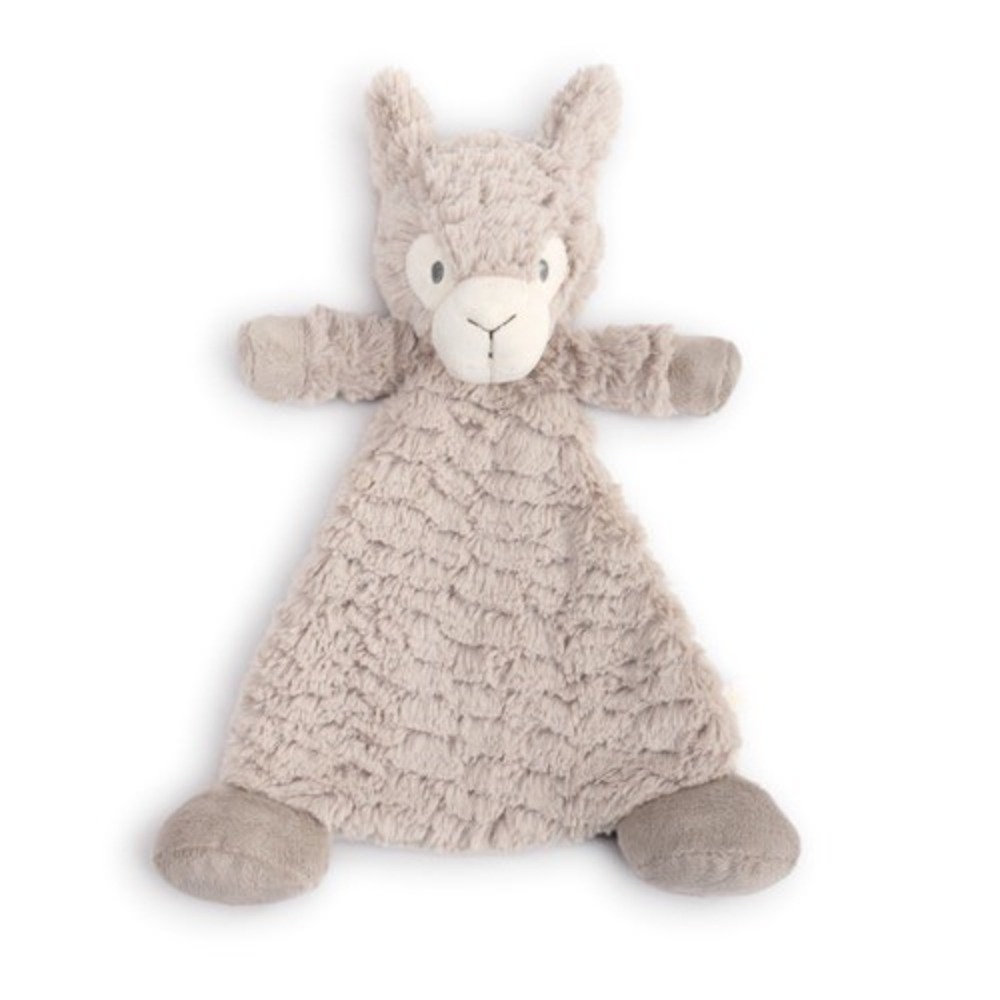 Demdaco Luna Llama Lovey Plush Rattle Security Blanket 13" Gray Soft Baby Toy‎